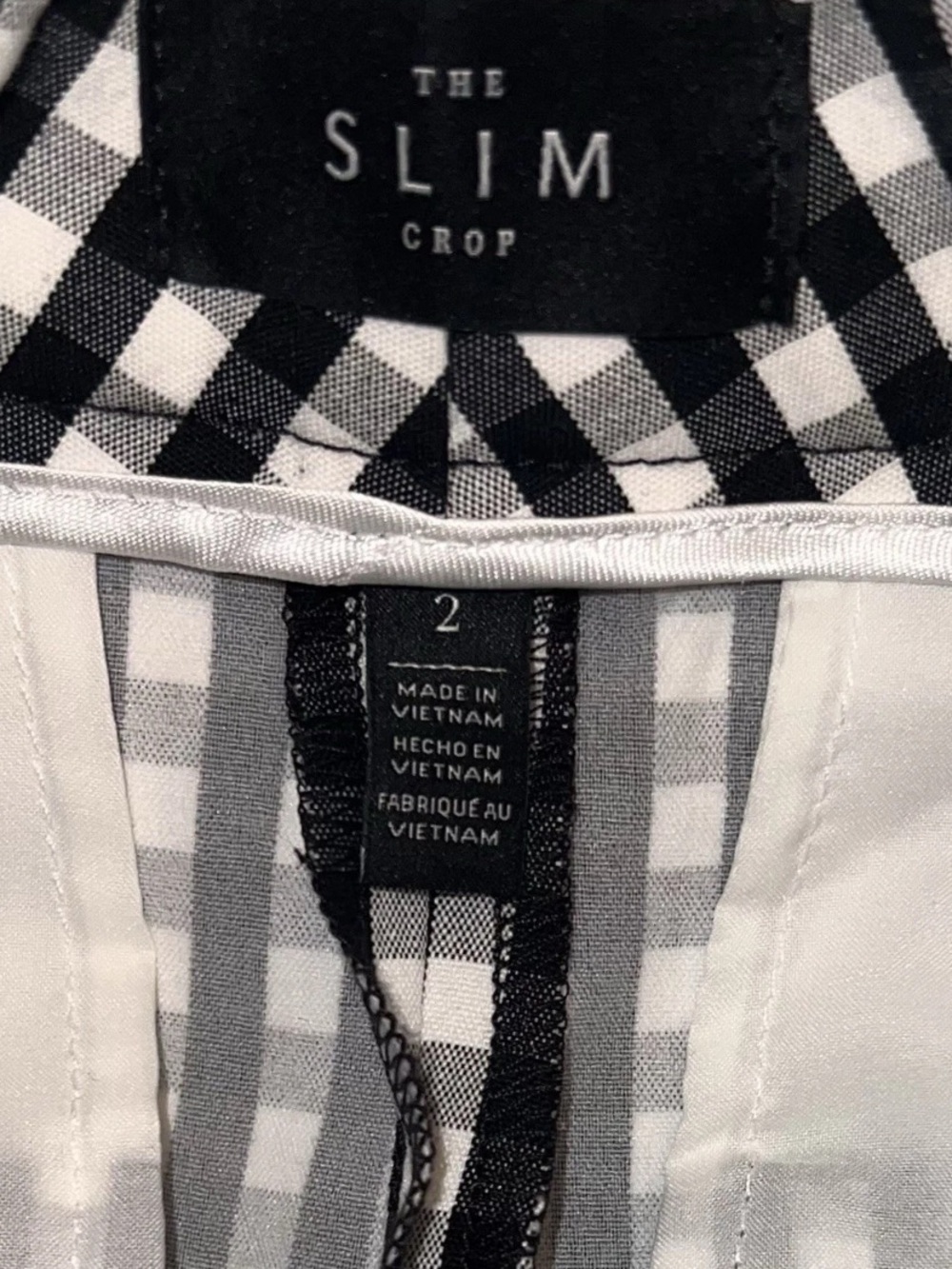 White House Black Market Gingham Plaid Slim Cropped Pants Sz 2 - Picture 5 of 7